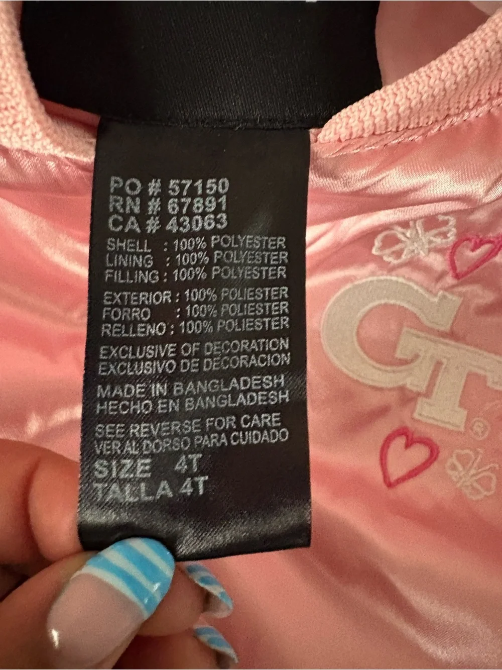 Adidas Pink Satin Kids Bomber Jacket with Heart Embroidery